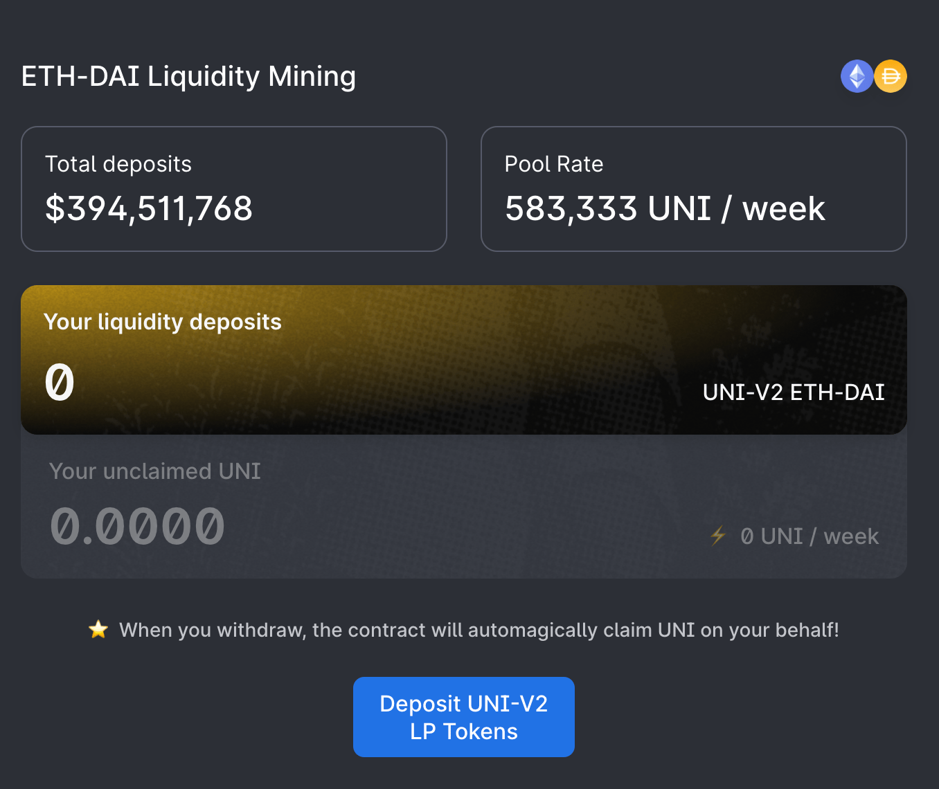 ETH-DAI Liquidity Mining