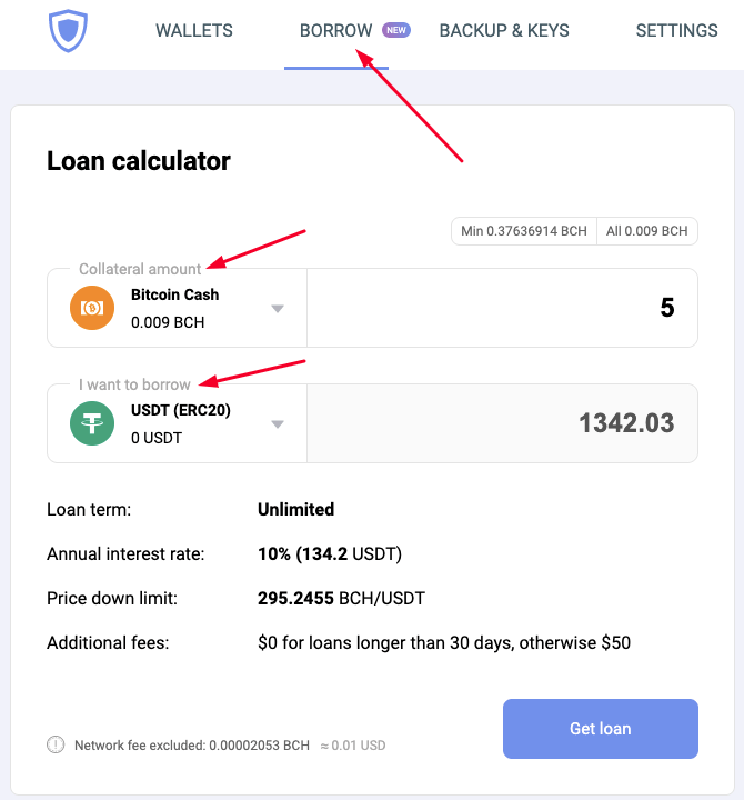 Borrow Stablecoins on Guarda