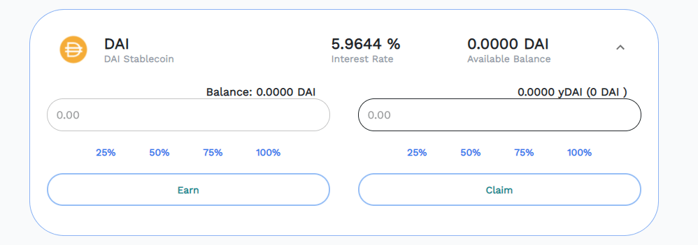 Deposit DAI on Yearn Finance